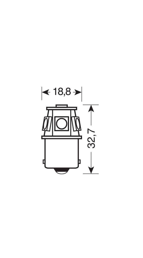 Pilot 24/28V Led Series - 6 SMD x 1 chip - (R5W) - BA15s - 20 pz - Scatola - Blu - Doppia polarità