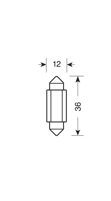 Pilot 9/32V Led Series 2 SMD x 1 chip - 12x36 mm - SV8,5-8 - 20 pz - Scatola - Arancio - Doppia polarità - Resistenza incorporata