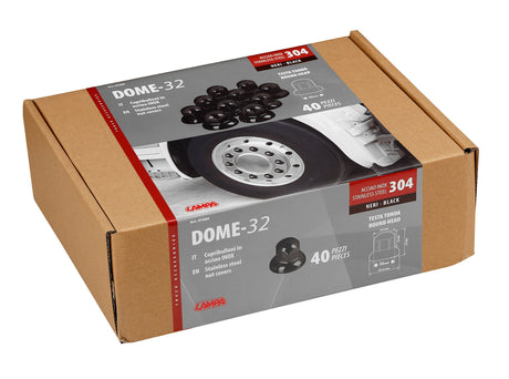 Lampa Dome, Set 40 copribulloni testa tonda in acciaio inox -  32 mm - Nero 97680