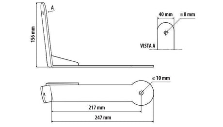Staffa per antenna CB, versione corta Scania R Serie 5 03/04>08/09 6 09/09>08/13 97731