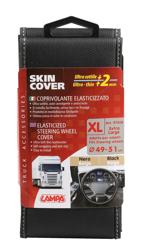 Skin-Cover, coprivolante elasticizzato in Skeentex Nero/Beige XL  49/51 cm 97928