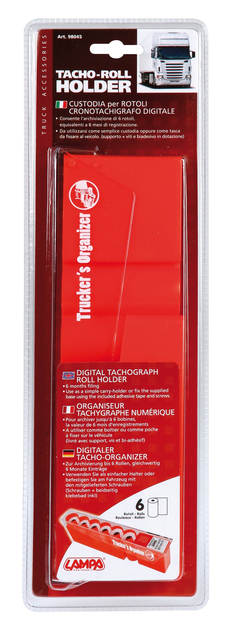 Lampa Tacho-Roll Holder, custodia per rotoli cronotachigrafo digitale 98045