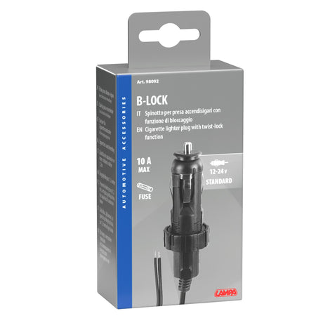 Lampa B-Lock, Spinotto per presa accendisigari con funzione di bloccaggio 12/24V 98092