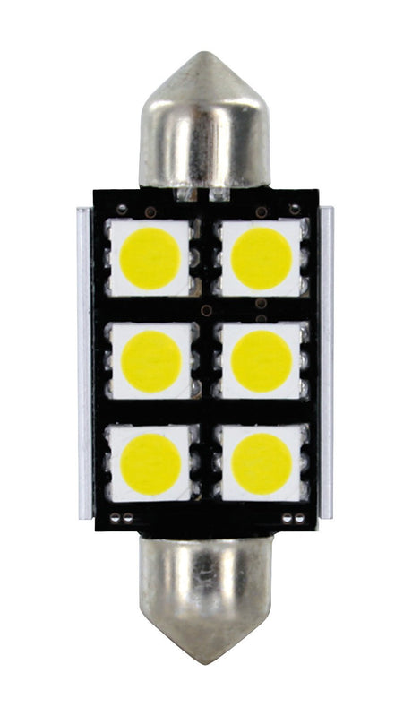 Pilot 24/30V Hyper-Led 18 6 SMD x 3 chips 15x39 mm SV8,5-8 2 pz Bianco dp. pol.