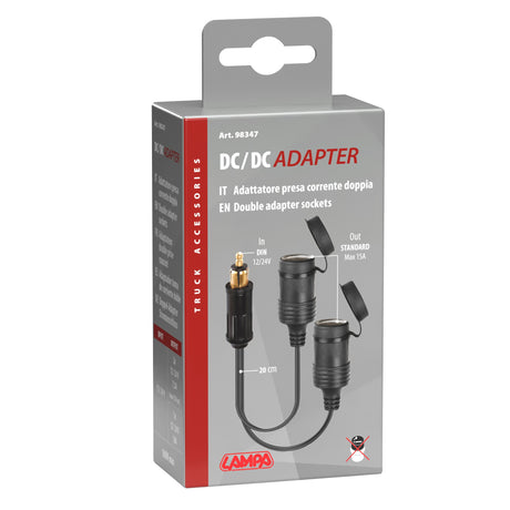 Lampa AD-2, Adattatore presa corrente doppia, 12/24V 98347