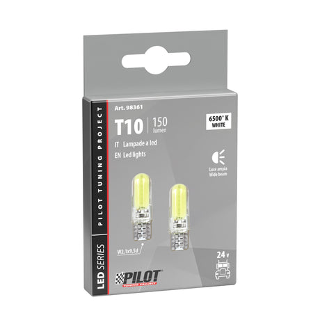 Lampa 24-30V Mega-Led 24 2 SMD x 12 chip (T10) W2,1x9,5d 2 pz Scatola Bianco 98361