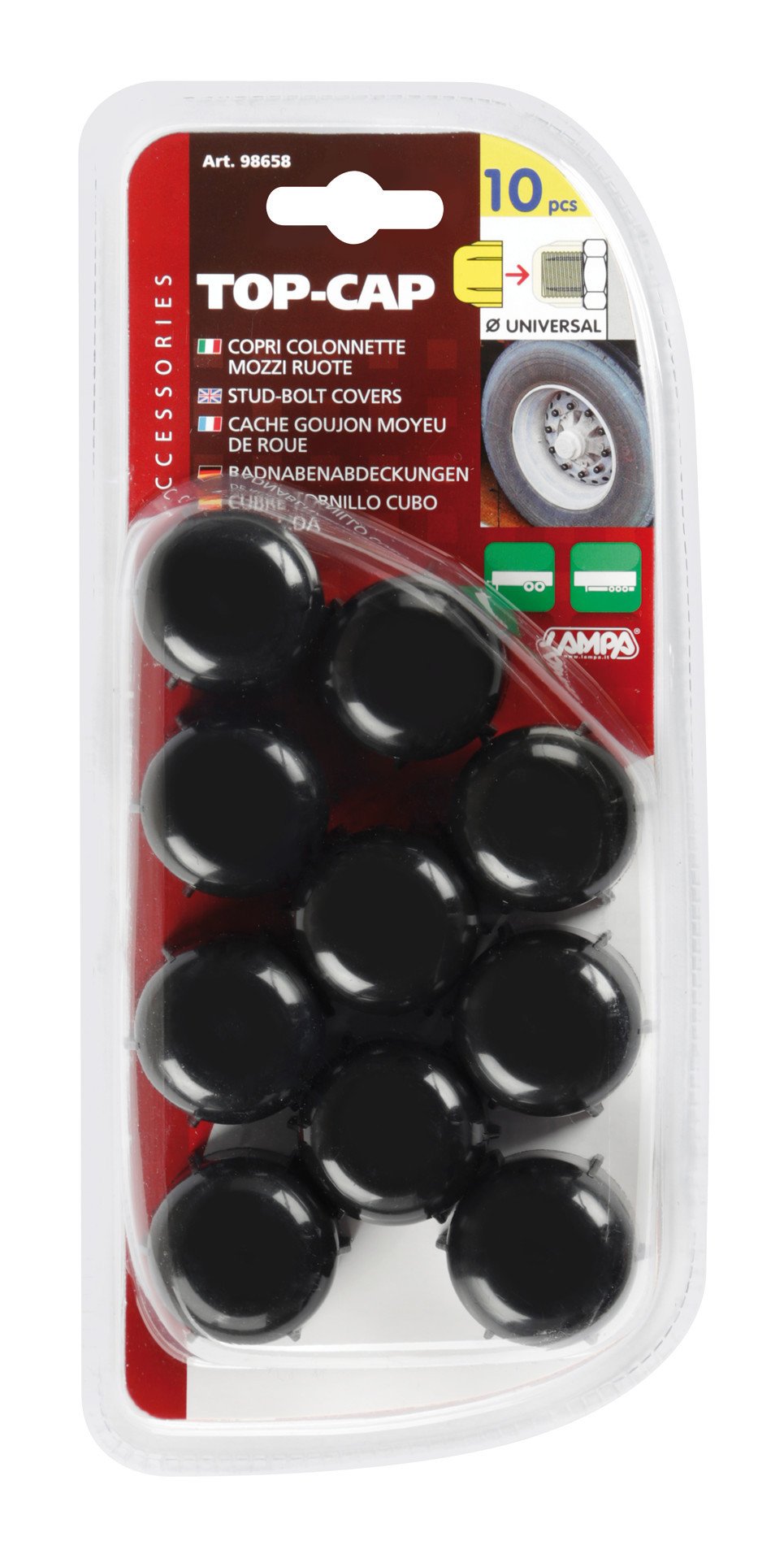Lampa Top-Cap Radnabenzahnkappen für Lkw - 10er-Pack
