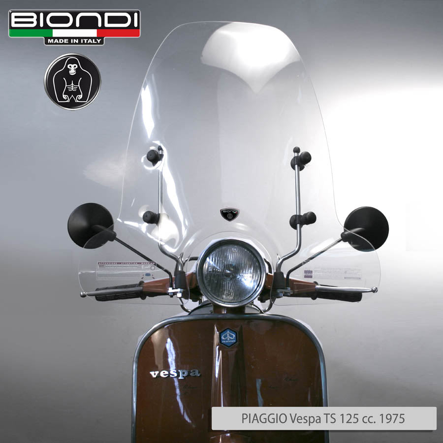 Biondi Parabrezza Mod. Z Trasparente per Vespa e Scooter Stile Classico
