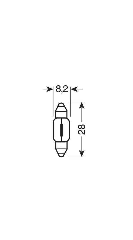 Pilot 12V Lampada siluro Blu-Xe - 8x28 mm - 15W - SV7-8 - 2 pz - D/Blister