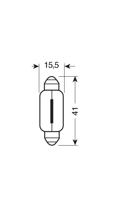 Pilot 12V Lampada siluro Blu-Xe - 15x41 mm - 18W - SV8,5-8 - 2 pz - D/Blister