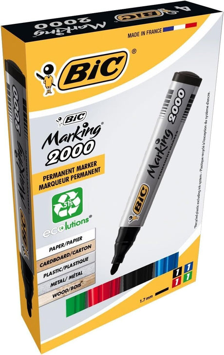 Lampa Bic Marking 2000, marcatori permanenti, scatola 4 colori BIC8209112