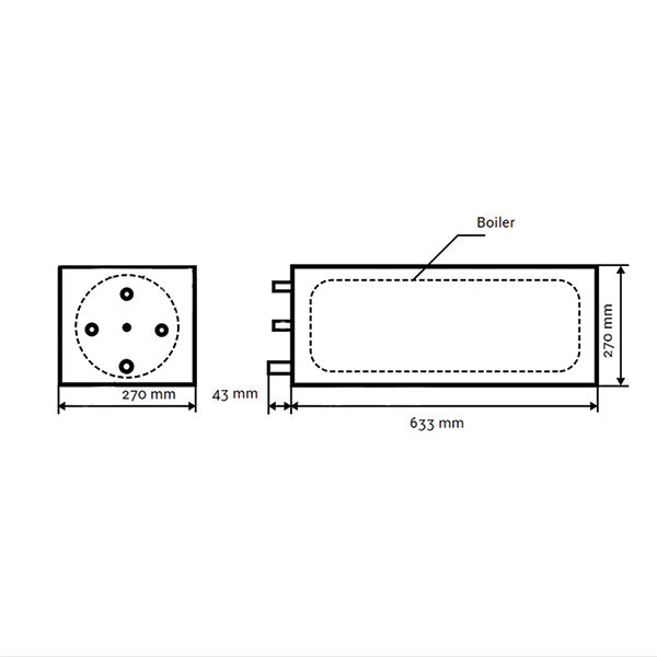 Caldera intercambiadora tipo náutico Pundmann 20L 230V