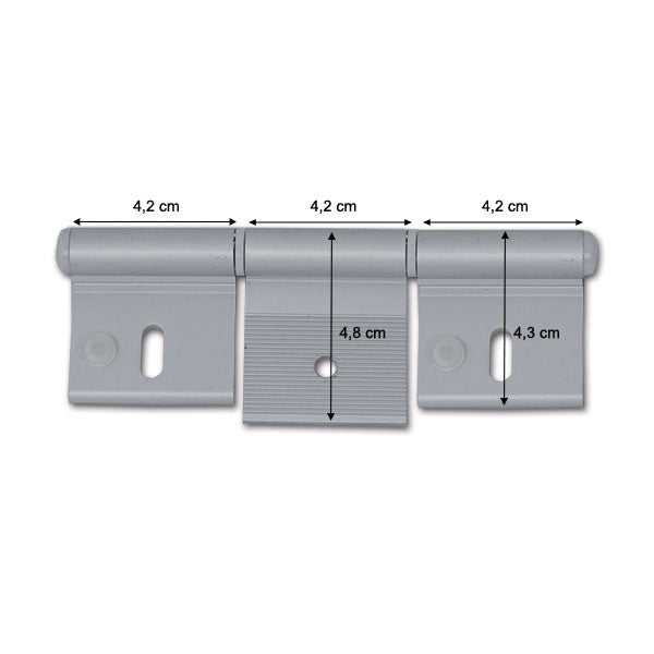 Cerniera alluminio anodizzato 126 mm 3 fori CER502