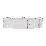 Cerniera alluminio bianco 200 mm 3 fori CER512