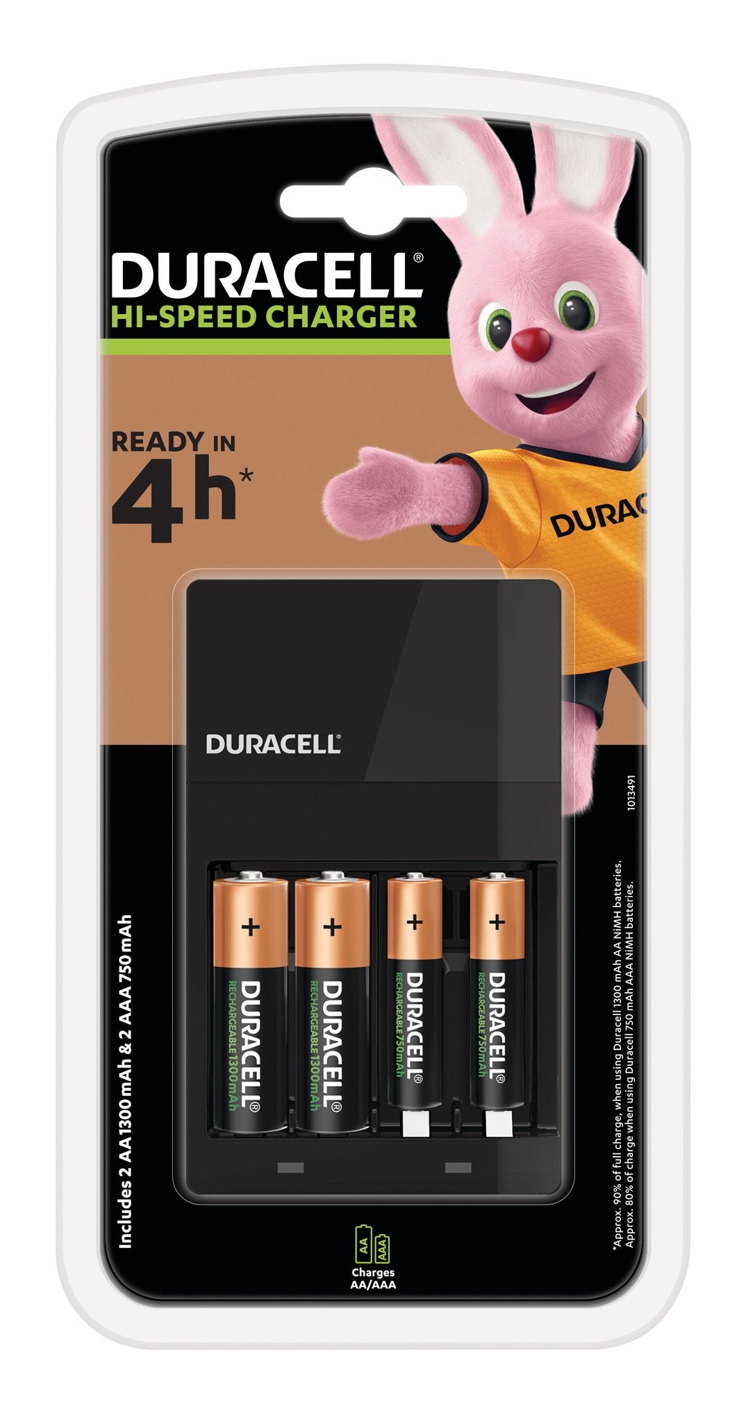 Duracell Hi-Speed Advance Charger con 4 batterie ricaricabili (2 AA + 2 AAA)
