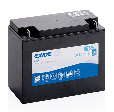 Exide GEL1216 Batteria Moto 12V GEL 16 Ah 100 A