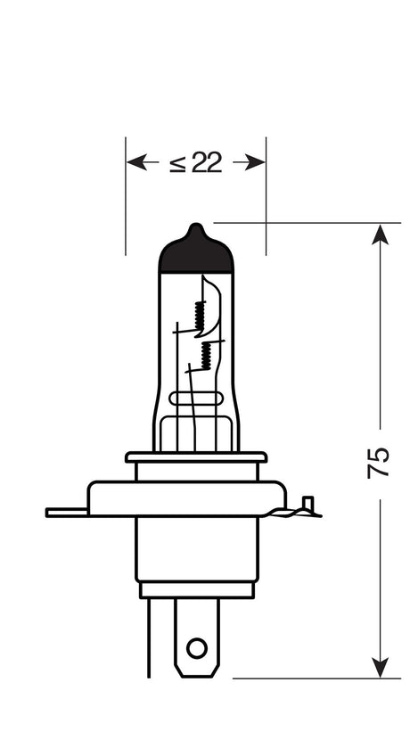 Lampa 24V Lampada alogena Blu-Xe - H4 - 70/75W - P43t - 1 pz - Scatola 98282