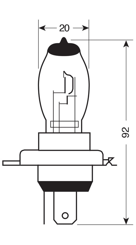 Pilot 12V Lampada alogena Xenium Race H4 60/55W P43t 2 pz Scatola Plast.