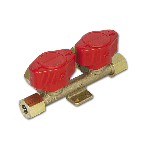 Grifo de gas Truma de 2 vías de 8 mm
