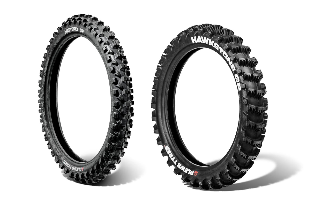 Plews Tyres Coppia Pneumatici MATTERLY 60/100-14 - Medium MX HAWKSTONE 90/100-12 - Soft MX