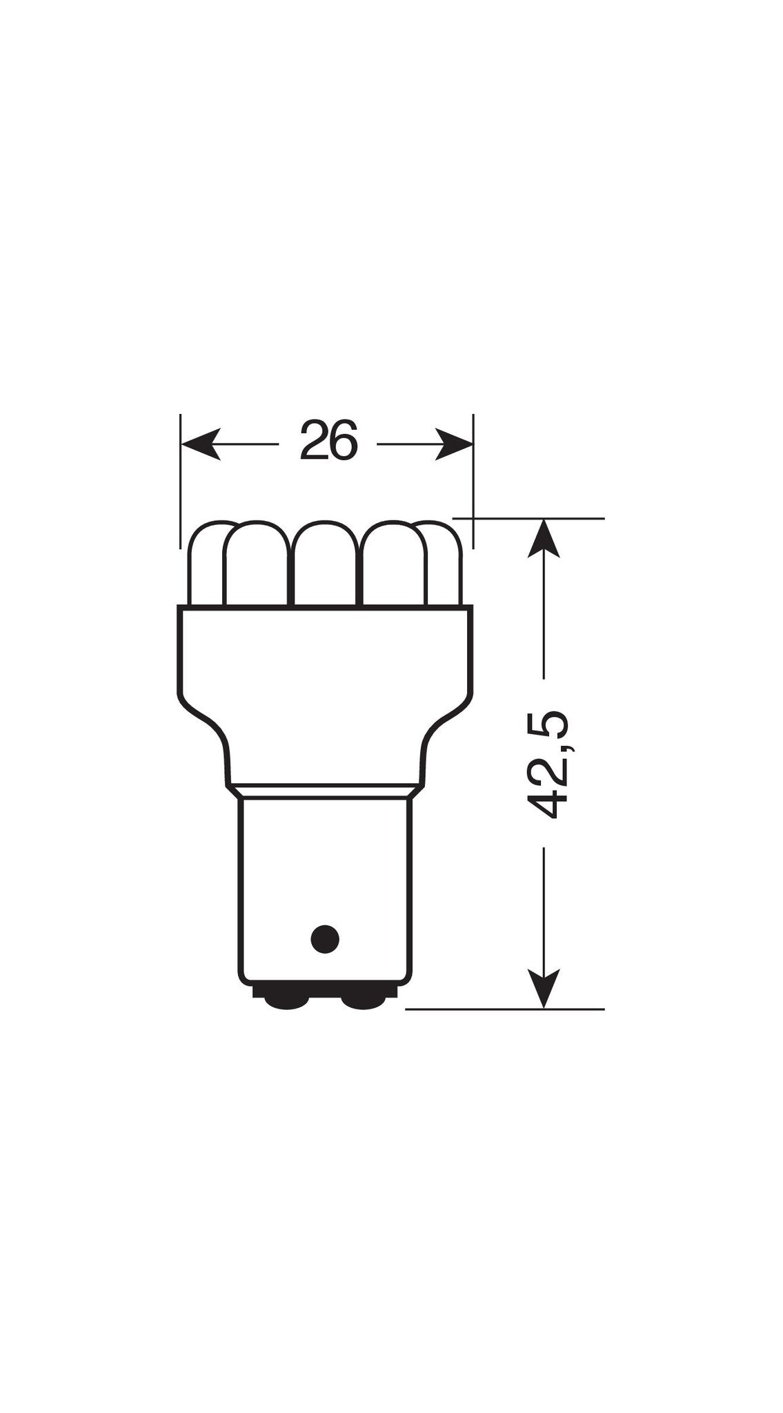 Pilot 12V Lampada Multi-Led 11 Led - (P21/5W) - BAY15d - 1 pz - Scatola - Rosso