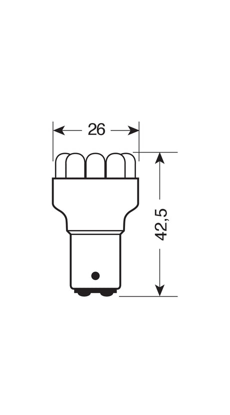 Pilot 12V Lampada Multi-Led 11 Led - (P21/5W) - BAY15d - 1 pz - Scatola - Rosso