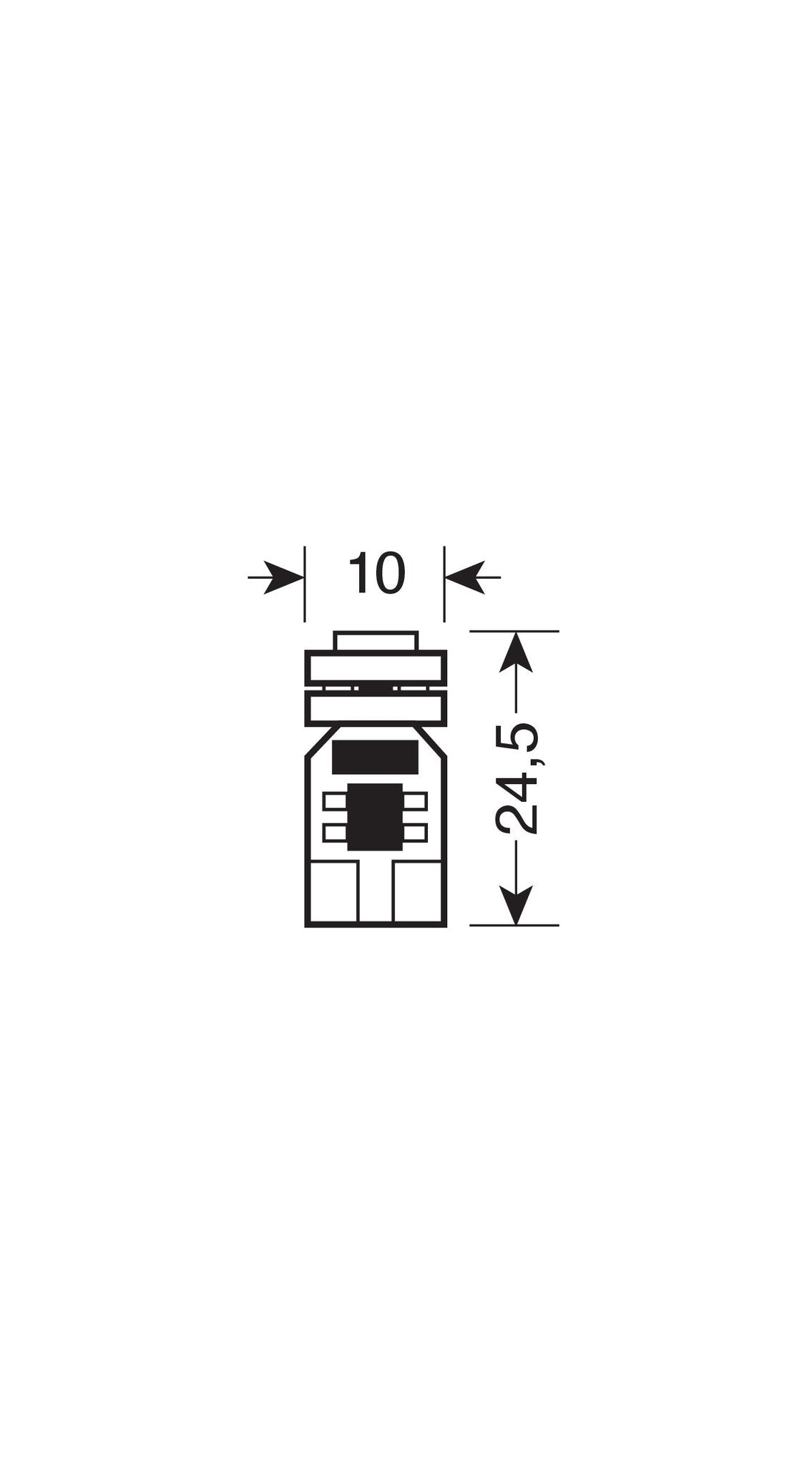 Pilot Hyper-Led 12 4 x3 chips T10 Quadrifocus W2,1x9,5d 2 pz Bianco Res. inc