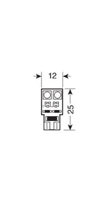 24V Hyper-Led 12 4 SMD x 3 chips T10 Bifocus W2,1x9,5d 2 pz Blu res. inc. 98376