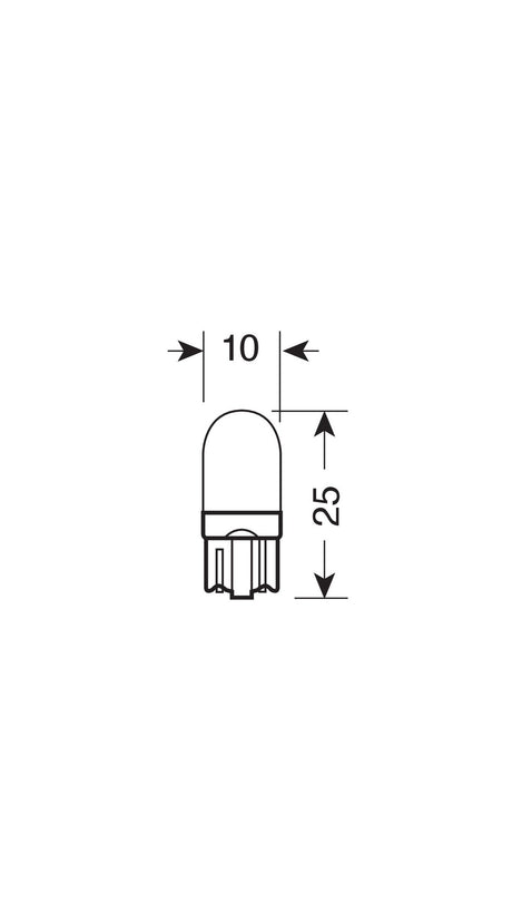 Pilot 12V Mega-Led 3 2 SMD x 1 chip + 1 SMD x 3 chips T10 W2,1x9,5d 2 pz Bianco