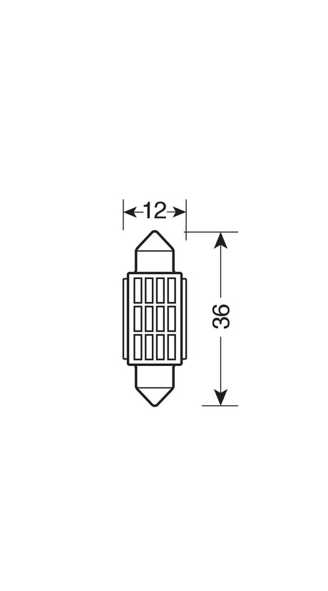 Pilot 10-30V Mega-Led 12 12 SMD x 1 chip C5W 12x36 mm SV8,5-8 1pz Bianco res inc
