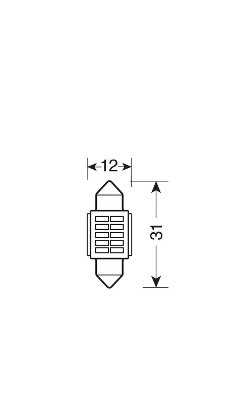 Pilot 10-30V Mega-Led 10 10 SMD x 1 chip 12x31 mm SV8,5-8 1 pz Bianco res inc