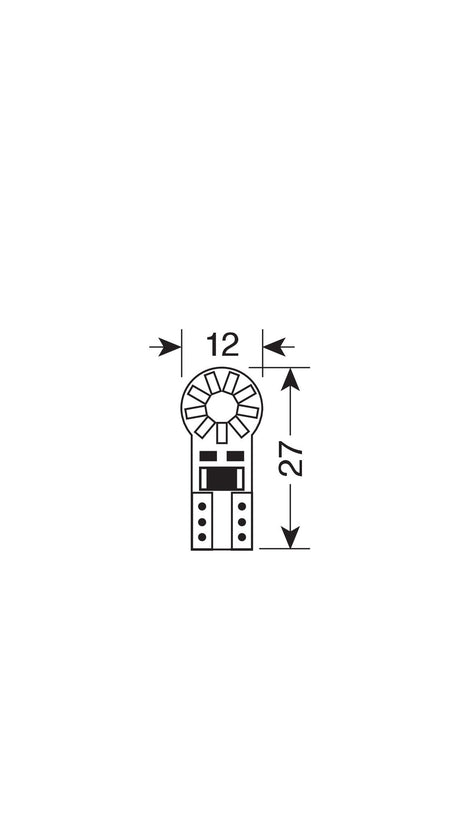 Pilot 12V Hyper-Led 18 18 SMD x 1 chips T10 W2,1x9,5d 2 pz Bianco Resistenza inc