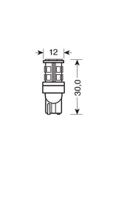 Pilot 9-30V Led series 15 Led SMD T10 W2,1x9,5d 2 pz Bianco