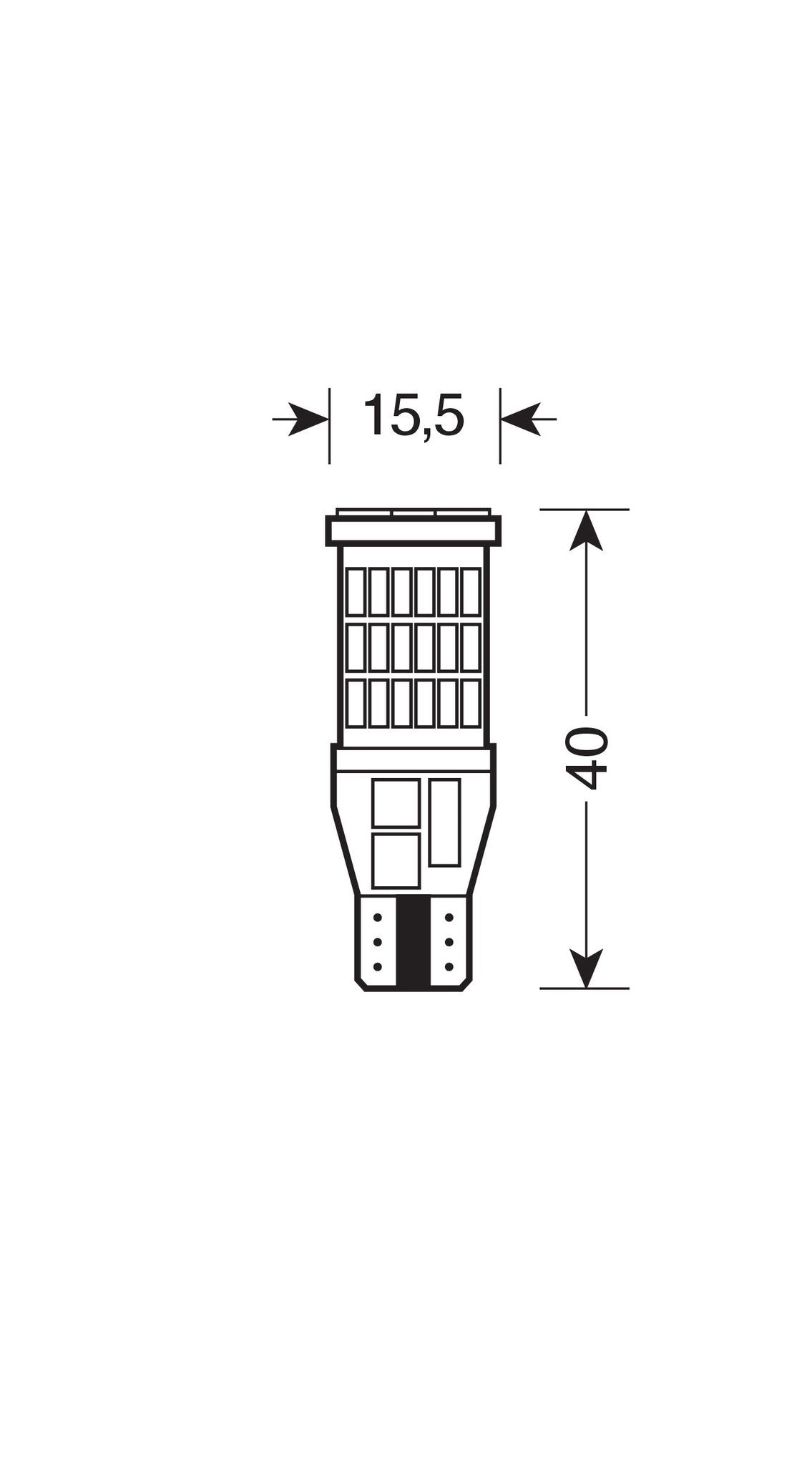 Pilot 12-18V Led series 45 Led SMD T15 W2,1x9,5d 2 pz Bianco