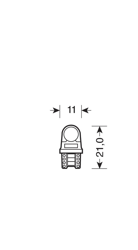 Pilot 12V Led series - 6 Led COB - (T10) - W2,1x9,5d - 2 pz - Scatola - Bianco