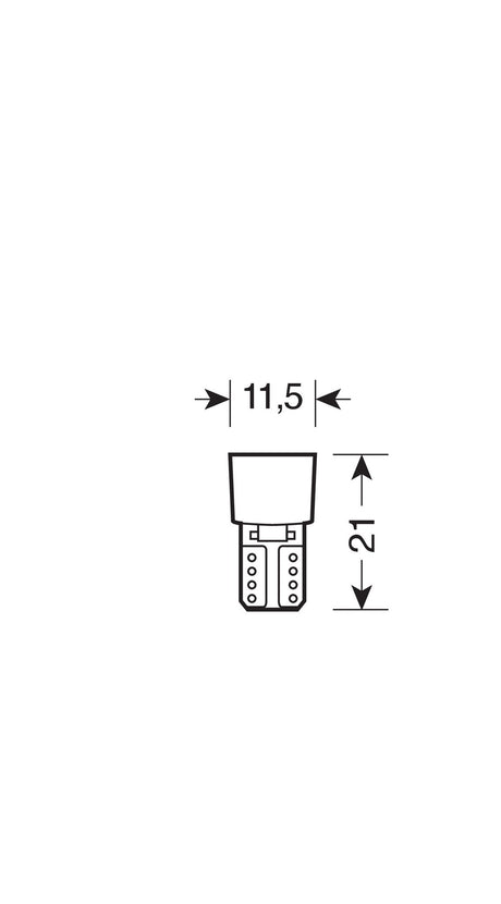 Pilot 12V Led series 6 Led SMD T10 W2,1x9,5d 2 pz Bianco Resistenza inc