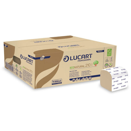 Lampa Carta igienica interfogliata - Lucart Econatural 210 I - 2 veli, Avana, 210 fogli - Conf. 40 pacchetti L811A74