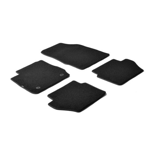 Schwarze Teppichmatten für Ford Fiesta 3-Sitzer (03/11–05/17), Knopfbefestigung 23062