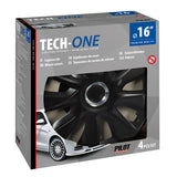 Pilot Copricerchi auto 4 pz - verniciati Tech-One Stratos RC Black -  16"