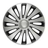 Pilot 4-teilige Radkappen - Tech-One Sepang Silber &amp; Schwarz lackiert - 15"