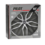 Pilot Speedster - Set 4 copricerchi - 15" - Nero/Argento