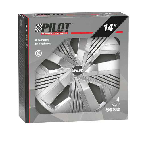 Pilot Blade Runner – Satz mit 4 Radkappen – 14 Zoll – Silber