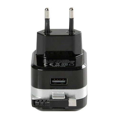 Caricabatteria da rete Micro Usb con 1 porta Usb Fast Charge 2400 mA 100/230V 38947
