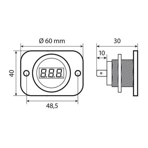 Lampa Ext-9, voltímetro digital, 6/30 V 38974