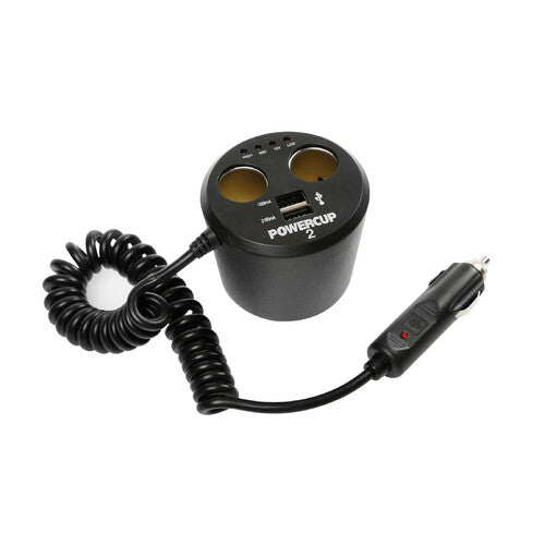 Lampa Power Cup 2, Mehrfachsteckdose mit USB-Anschluss und Batterietester, 12 V 39011