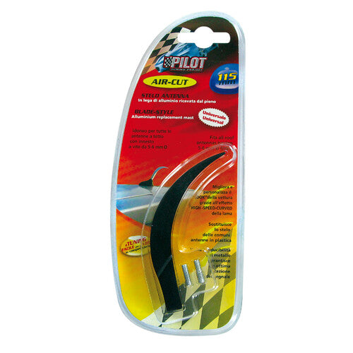Pilot Air-Cut Long, stelo antenna - 11,5 cm - Nero