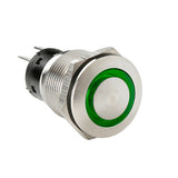 Interruptor pulsador Lampa con indicador LED, 12/24 V - Verde 45575