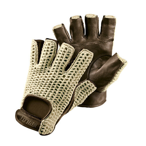 Pilot -1, Halbfinger-Fahrhandschuhe - L - Braun