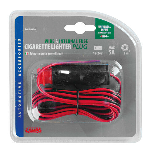 Lampa Spinotto universale per presa accendisigari con cavo 12/24V 98130