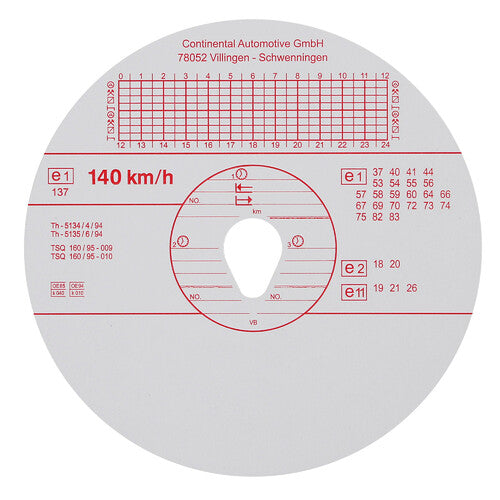 Original Kienzle Satz mit 100 zugelassenen Tachographenscheiben - 140 km/h